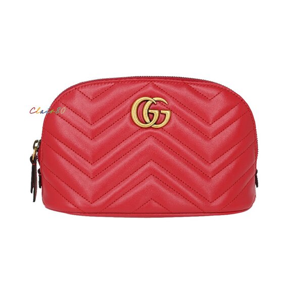 New Authentic Gucci GG Marmont Matelasse Leather Large Pouch - Picture 1 of 8